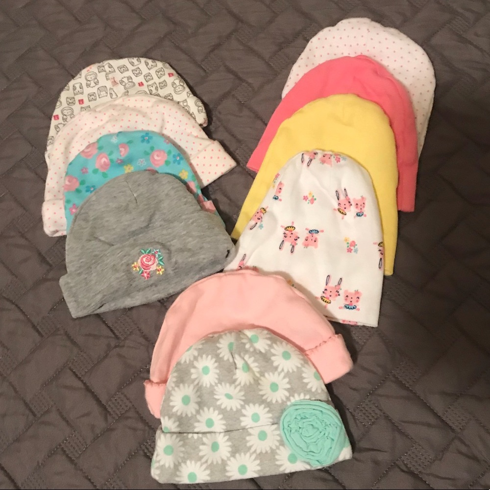 10 baby girls hats